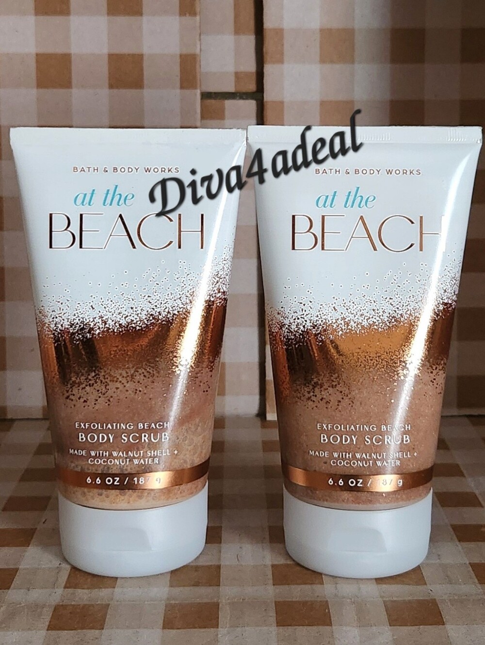 2x Bath & Body Works AT THE BEACH 8oz Body Scrubs